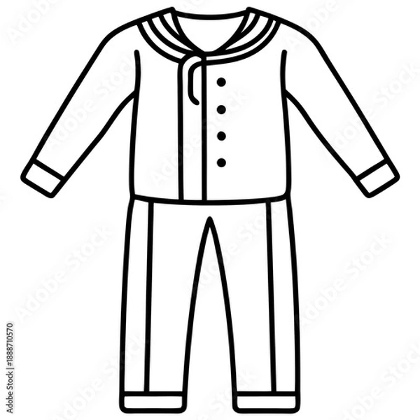 Obraz Pajamas line art vector