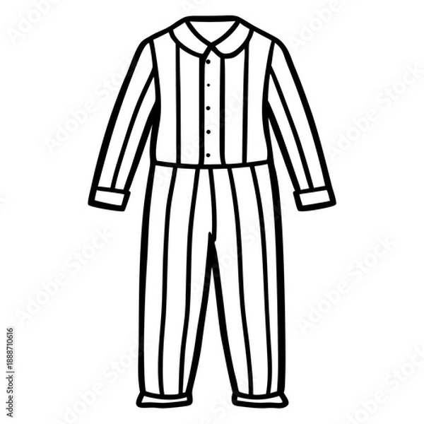 Obraz Pajamas line art vector