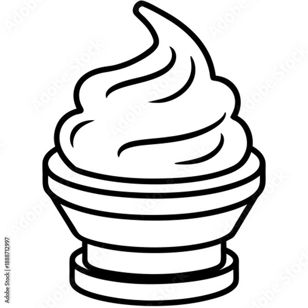 Obraz Shaving cream line art vector