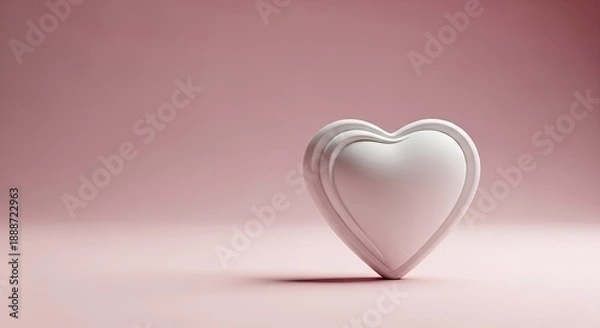 Obraz white heart on pink background