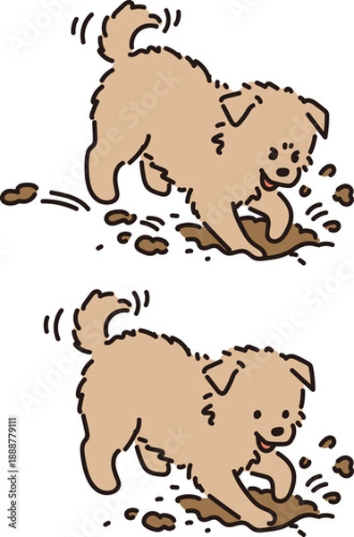 Fototapeta 애견 반려견 강아지 일러스트 