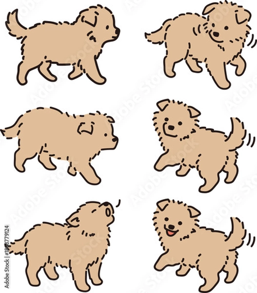 Fototapeta 애견 반려견 강아지 일러스트 