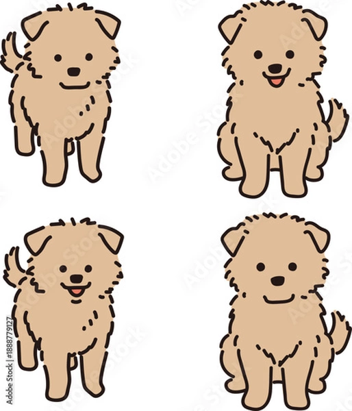 Fototapeta 애견 반려견 강아지 일러스트 