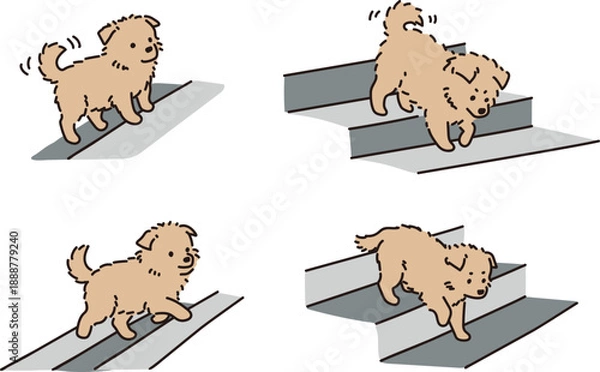 Fototapeta 애견 반려견 강아지 일러스트 