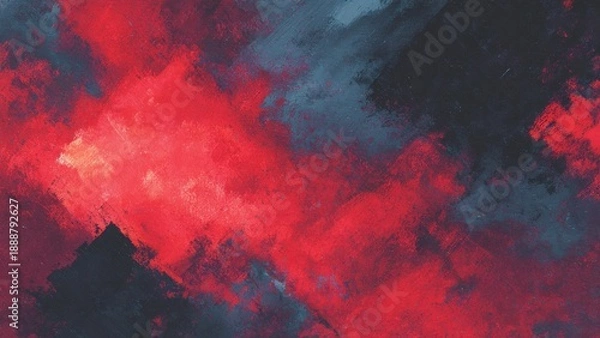 Fototapeta 赤い色彩が広がる感情的な抽象アート 背景素材