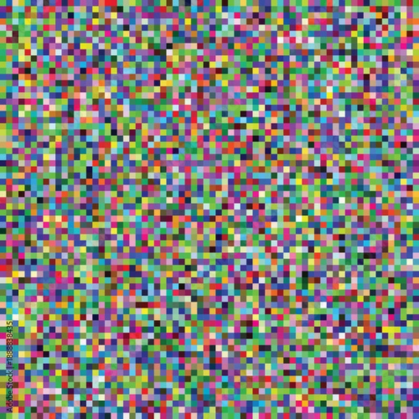 Fototapeta Multi-colored rectangular pixel background. Colorful mosaic pixel art texture. Vector illustration.