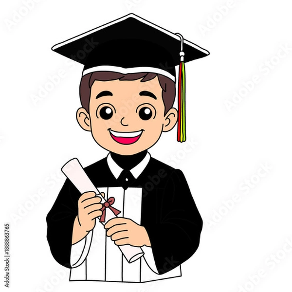 Obraz graduation man in graduation cap