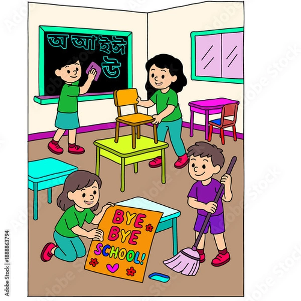 Obraz children playing in the classroom