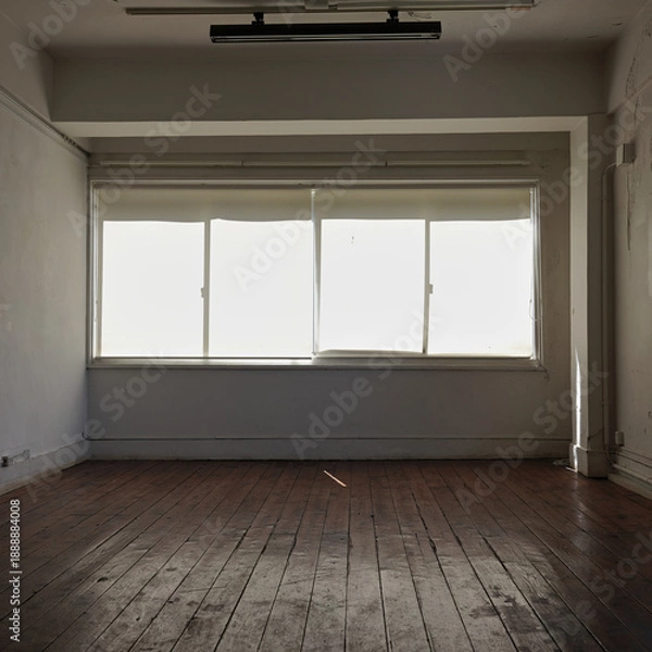 Obraz 古いビルの一室　木のフローリング