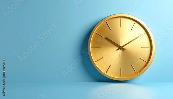 Fototapeta clock on blue background