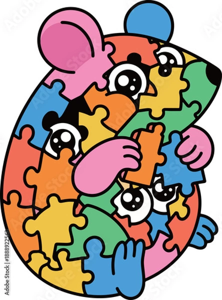 Fototapeta Puzzle Piece Mouse