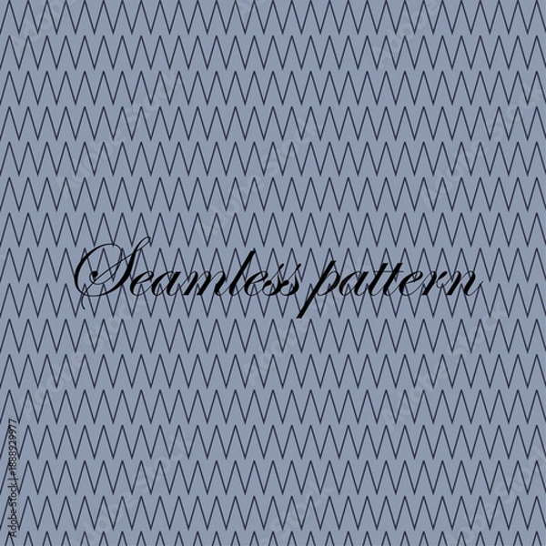 Obraz A light blue-grey seamless zig-zag pattern featuring repeating v-shaped lines Vector