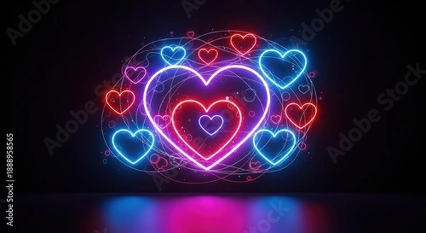 Obraz two hearts on dark background