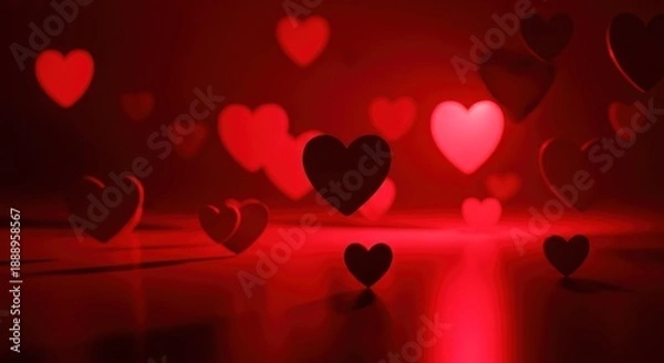 Obraz red hearts background