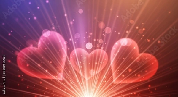 Obraz abstract background with red hearts