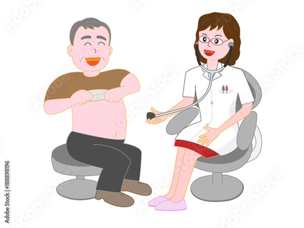 Fototapeta 女医から診察を受ける患者