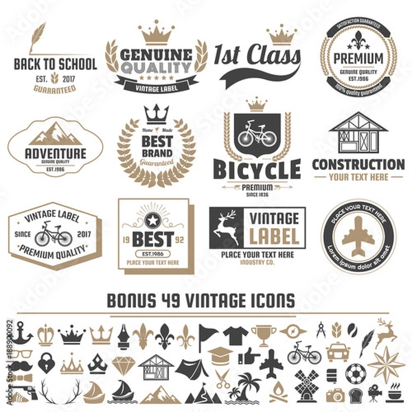 Obraz Vintage Retro Vector Logo for banner