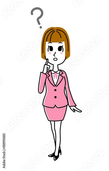 Fototapeta ビジネスウーマン｜疑問、質問