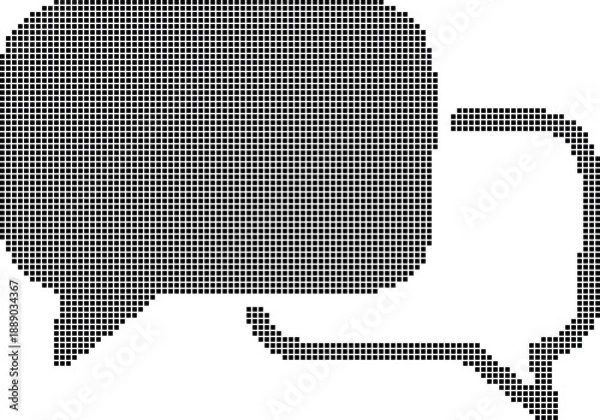 Fototapeta Pixelated Speech Bubbles Overlapping Isolated on White Background