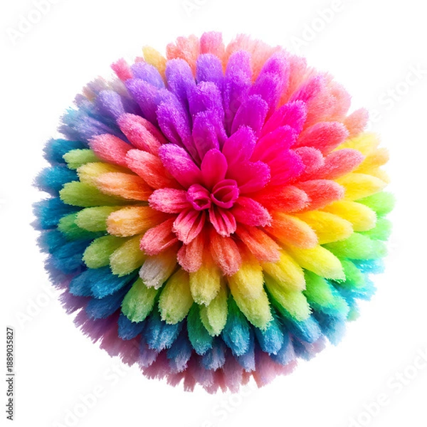 Obraz Multicolored Fluffy Ball on a Transparent Background