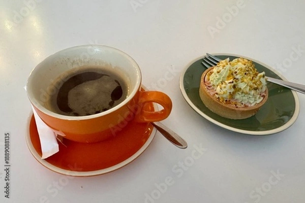 Fototapeta coffee and cake