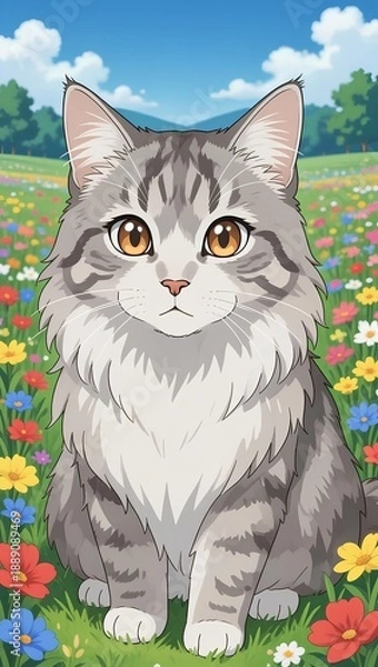 Fototapeta cat on the grass