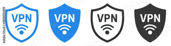 Fototapeta vpn virtual private network icon set