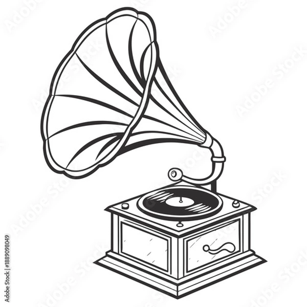 Obraz Vintage gramophone playing record