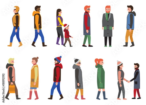 Fototapeta People Collection of Icons Vector Illustration