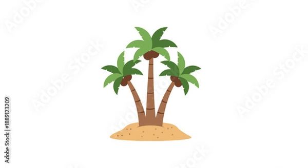 Obraz palm tree on white background