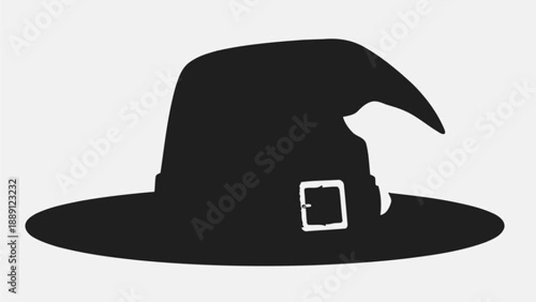 Obraz Witch Hat Silhouette Flat Black Icon