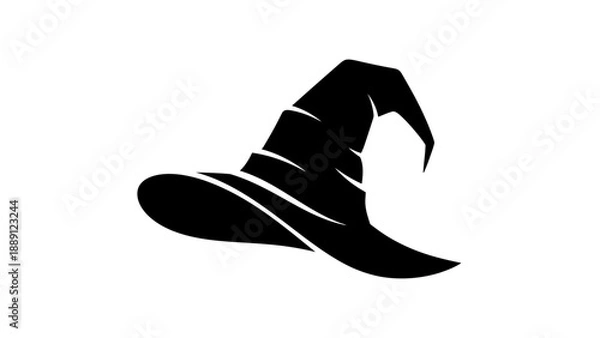 Obraz Black Witch Hat Symbol Flat Illustration