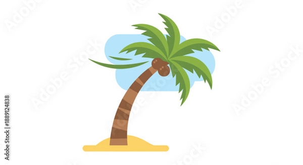 Obraz palm tree on white background