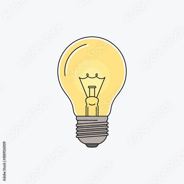 Obraz Simple Yellow Light Bulb Icon