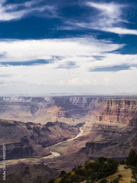 Obraz Overlooking the Grand Canyon National Park and Colorado River from the South Rim