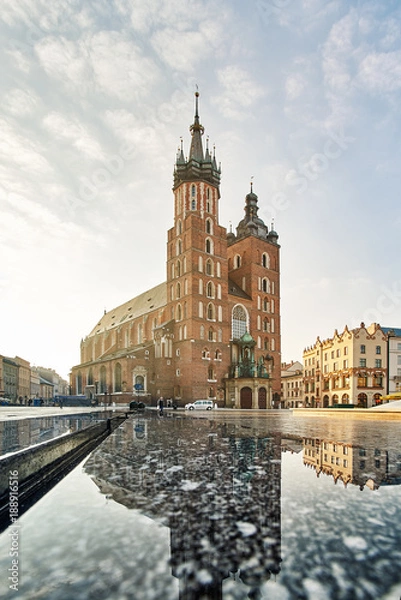 Fototapeta Bazylica St. Mary's na rynku w Krakow