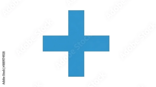 Obraz blue cross isolated on white
