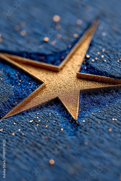 Obraz 光り輝くグリッターと立体的な星のシネマティックな描写