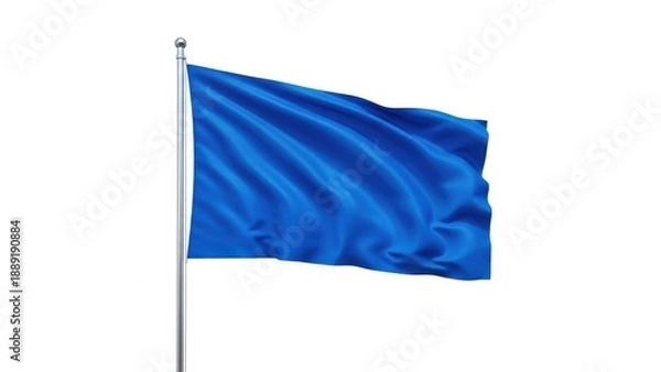 Obraz Blue flag fluttering in wind