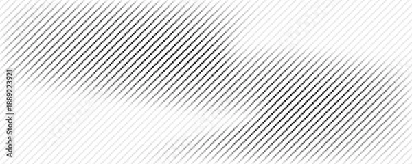 Obraz Halftone line gradient texture. Black diagonal stripe gradation background. Repeated slanted strokes pattern backdrop.