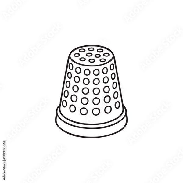 Obraz Thimble outline. Vector drawing. White background.
