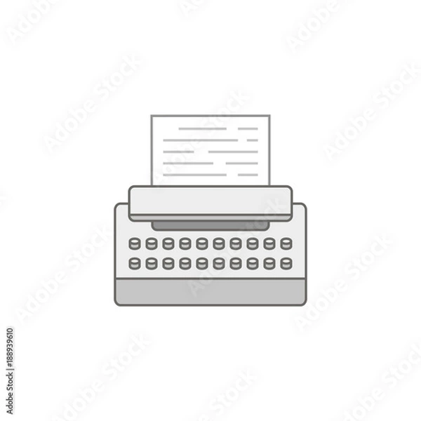 Obraz writing machine flat vector icon