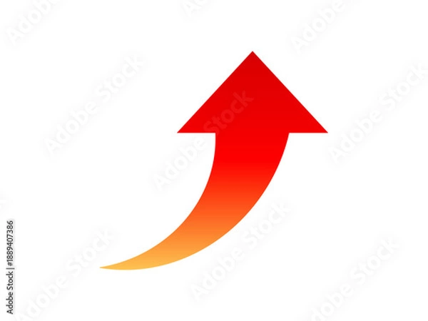 Obraz 矢印　上昇　赤い矢印のアイコン