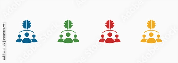 Obraz Quantum Computing Icon Set Color Multiple Style Collection