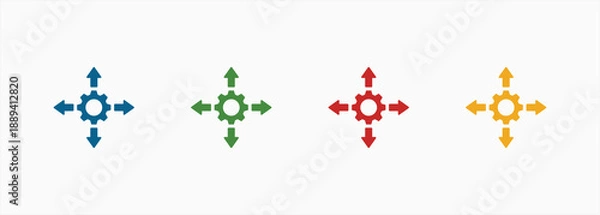 Obraz Hacker Icon Set Color Multiple Style Collection