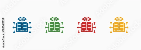 Obraz Supervised Learning Icon Set Color Multiple Style Collection