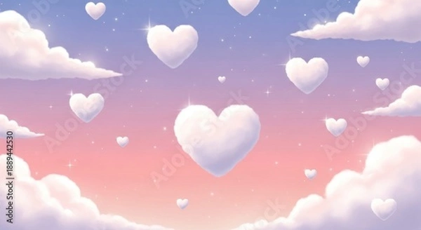 Obraz heart shaped clouds