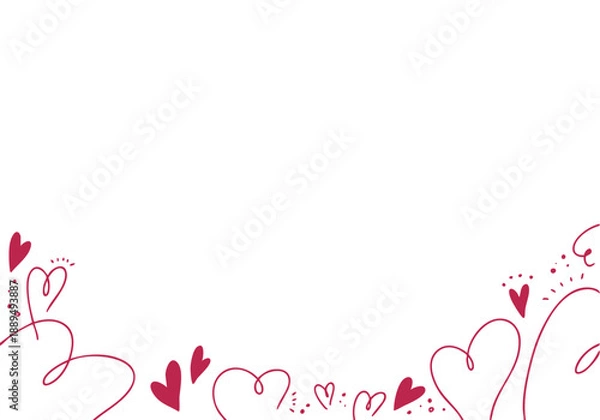Obraz 赤いハートのグラフィカルなフレーム