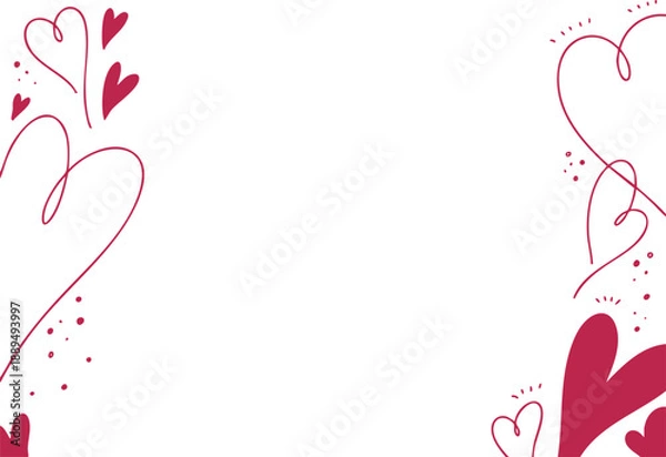 Obraz 赤いハートのグラフィカルなフレーム