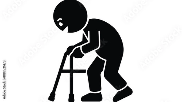 Obraz An elderly person using a walker for mobility assistance and support